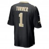 Miesten New Orleans Saints NFL Pelipaita Payton Turner 1 Nike Musta 2021 NFL Draft